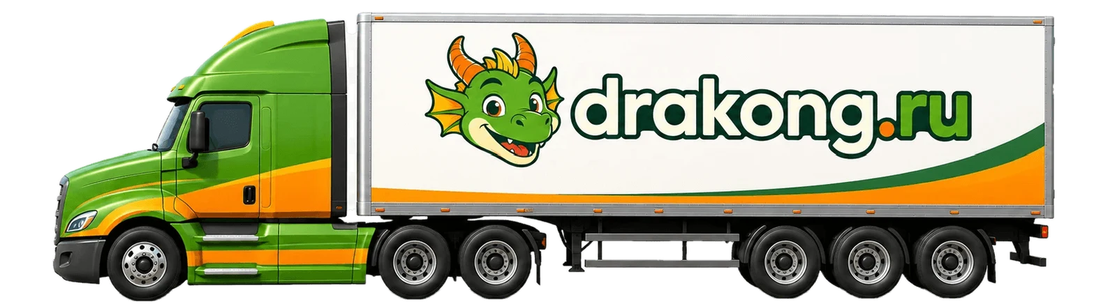 Фура-маскот DRAKONG едет по маршруту доставки