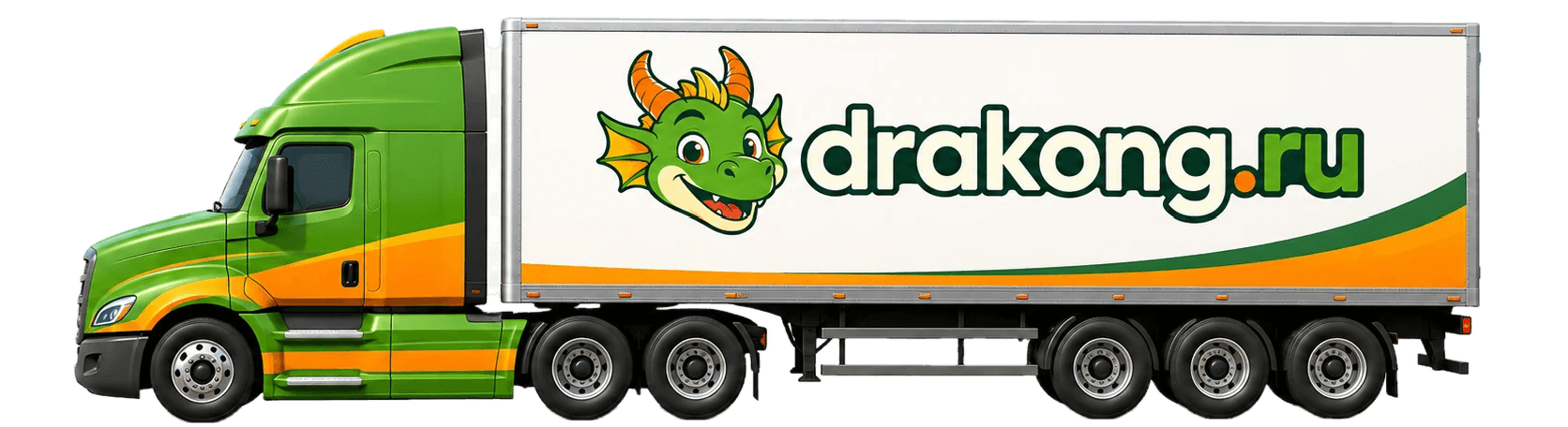 Фура-маскот DRAKONG едет по маршруту доставки
